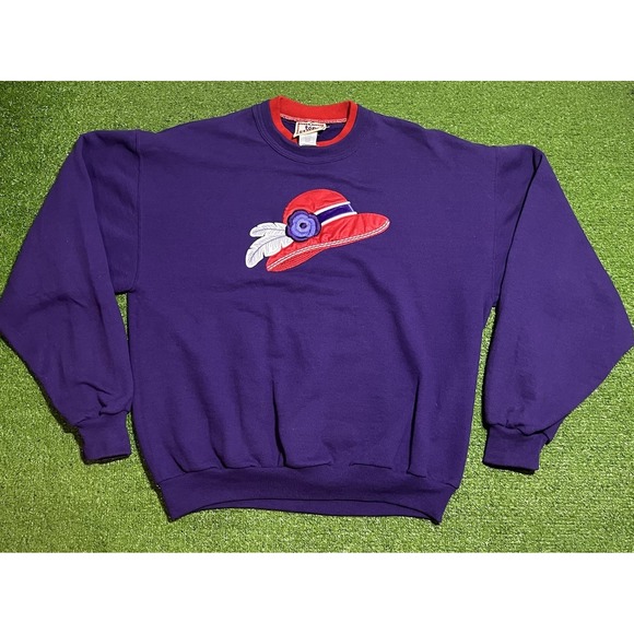 Top Stitch Sweaters - Vintage Grandma Sweater Md Crew Neck Mock Neck Purple Morning Sun Top Stitch USA
